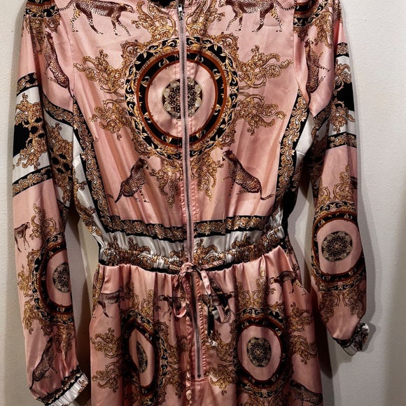 No1Los Angeles Paisley romper long sleeves elastic waist zip up S long sleeves - Picture 6 of 14